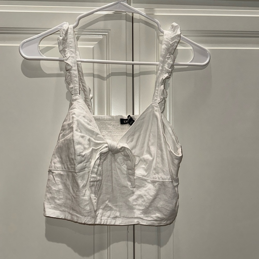 Express White Crop Top Size L
